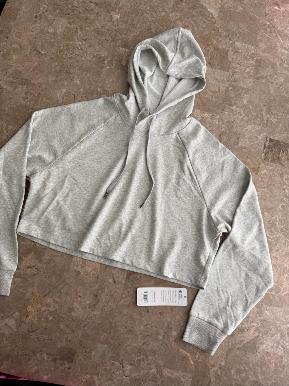 Crz yoga cropped hoodie Long Sleeves Drawstring Sweatshirts pullover work Sz M